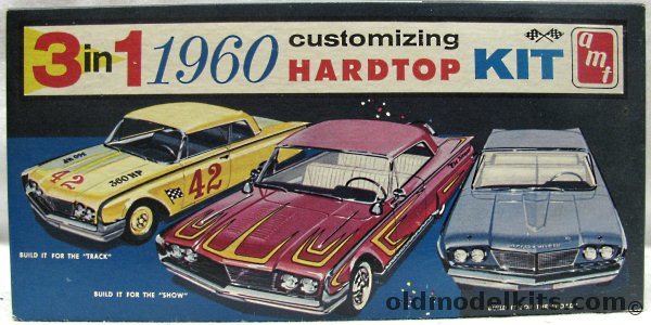 AMT 1/25 1960 Pontiac Bonneville 2 Door Hardtop - 3 In 1 - Stock / Show / Track, 139 plastic model kit